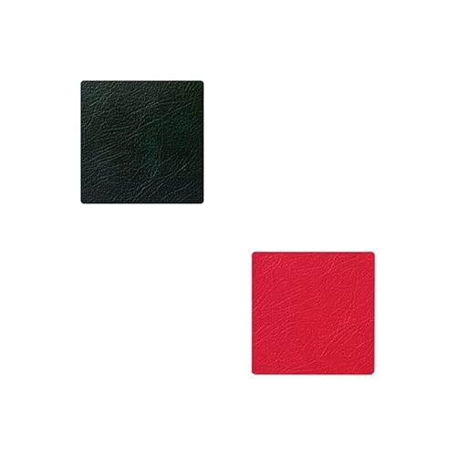 LindDNA Double Square Untersetzer aus Recyceltem Leder in der Farbe Black-Red Beidseitig Verwendbar, Maße: 10cm x 10cm x 0,2cm, 983512 von Lind DNA