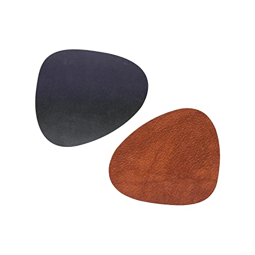 LindDNA Glasuntersetzer Curve Recyceltes Leder Bull Doppelseitig Cognac-Schwarz, Maße: 11cm x 13cm, 990275 von Lind DNA