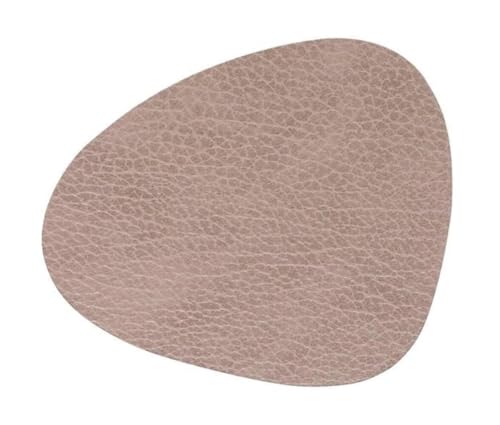 LindDNA Glasuntersetzer Curve aus recyceltem Hippo Leder in der Farbe Warm Grey mit Einer Größe von 11x13cm, 990227 von Lind DNA