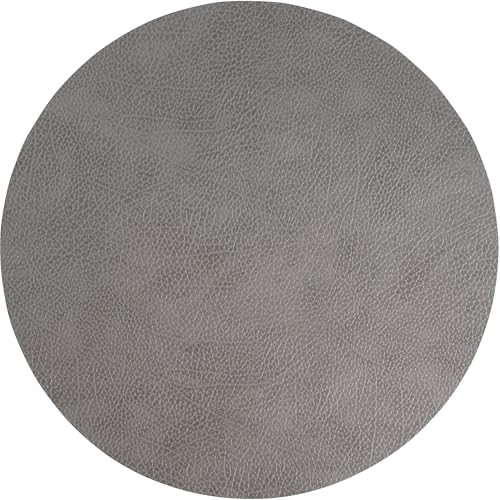 LindDNA Tischset Circle aus Recyceltem Leder in der Farbe Anthrazit-Grey, Maße: 40cm x 40cm x 0,2cm, 98867 von Lind DNA