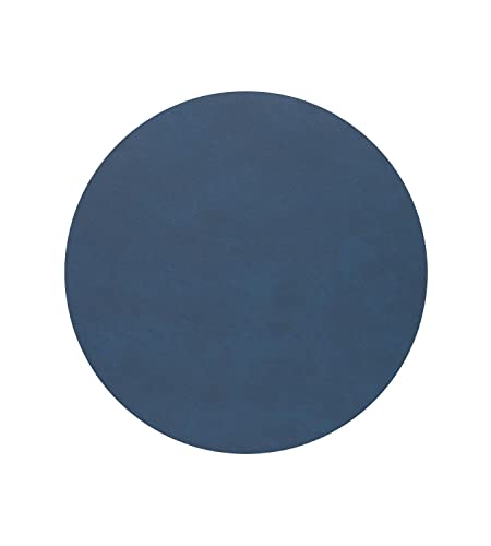 LindDNA Tischset Circle aus Recyceltem Leder in der Farbe Midnight Blue, Maße: 40cm x 40cm x 0,2cm, 991135 von Lind DNA
