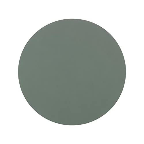 LindDNA Tischset Circle aus recyceltem Nupo Leder in der Farbe Pastel Green mit einem Durchmesser von 40cm, 981891 von Lind DNA