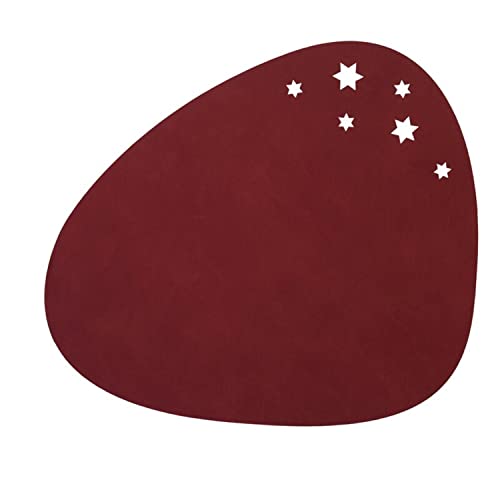 LindDNA Tischset Curve Star aus recyceltem Nupo Leder in der Farbe Red mit Einer Größe von 37x44cm, 990135 von Lind DNA