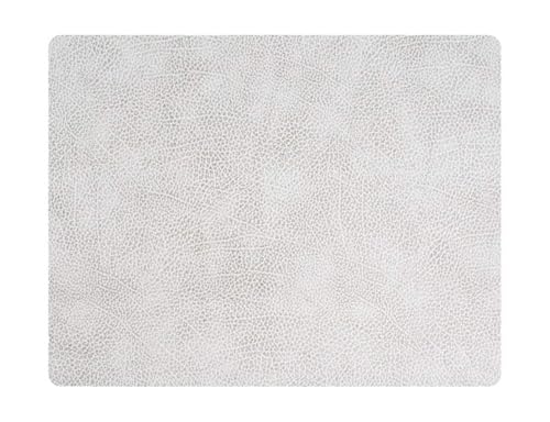 LindDNA Tischset Square aus recyceltem Hippo Leder in der Farbe White-Grey mit Einer Größe von 35x45cm, 98935 von Lind DNA