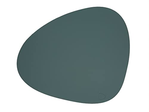 Tischset Platzset Curve L (37x44cm) Softbuck Leder - LindDNA, Farbe:Pastel Green von Lind DNA