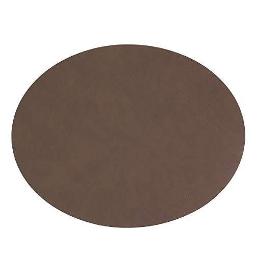 Tischset Platzset Oval L (35x46cm) Nupo Leder 2er Set LindDNA, Farbe:Dunkelbraun von Lind DNA