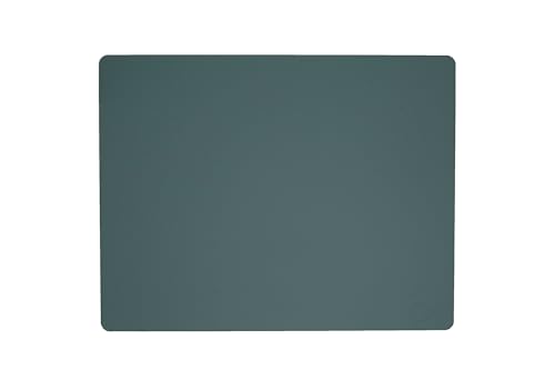 Tischset Platzset Square rechteckig L (35x45cm) Softbuck Leder - LindDNA, Farbe:Pastel Green von Lind DNA