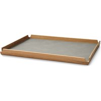 Lind DNA - Airy Teak Tablett Square L, Teak / Nupo light grey von Lind DNA
