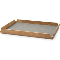 Lind DNA - Airy Teak Tablett Square M, Teak / Nupo light grey von Lind DNA
