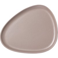 LindDNA - Curve Stoneware Dinner Teller, 30 x 26 cm, warm grey von LindDNA