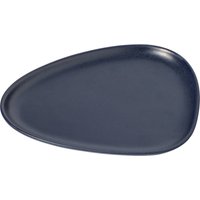 LindDNA - Curve Stoneware Lunch Teller, 22 x 19 cm, navy blue von LindDNA