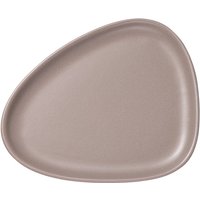 LindDNA - Curve Stoneware Lunch Teller, 22 x 19 cm, warm grey von LindDNA