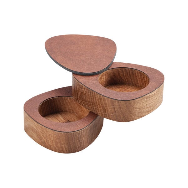 LindDNA - Salt & Pepper Curve - Salz- & Pfefferbehälter - Holz & recyceltes Leder von LindDNA