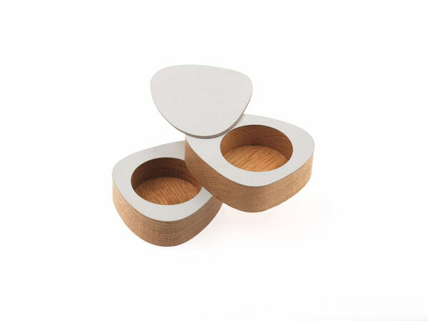 LindDNA - Salt & Pepper Curve - Salz- & Pfefferbehälter - Holz & recyceltes Leder von LindDNA