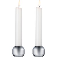 Lind DNA - Silhouette Kerzenhalter, Ø 4,2 x H 3,4 cm, silber (2er-Set) von Lind DNA