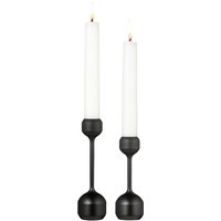 Lind DNA - Silhouette Kerzenhalter, Ø 4.2 x H 12 cm + Ø 4.2 x H 14.5 cm, schwarz (2er-Set) von Lind DNA