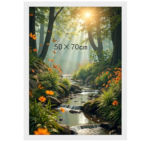 Bilderrahmen 50x70cm,Rahmen Silber,Aluminiumrahmen,Moderner Metall fotorahmen (verschiedene Größen),Perfekt für Wohnzimmer, Büro oder als Geschenk von Lindahandel