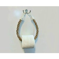 Rustikaler Toilettenpapierhalter Aus Manila-Seil Maritimes Badezimmer Dekor von LindasCraftStudio