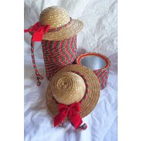 Weihnachtliches Dekor Dosen Handgemachte Rote Und Grüne Farbe Seil Kordel - Strohhut Deckel Samt Bögen von LindasCraftsnMore