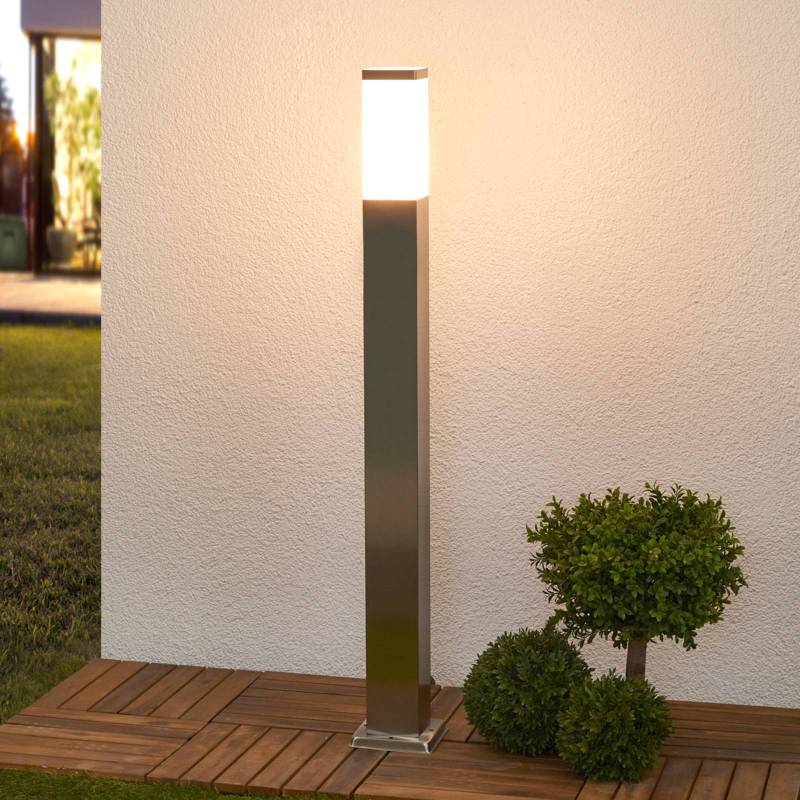 Lindby Pollerleuchte Lorian, 100 cm, Edelstahl, IP44, E27 von LINDBY