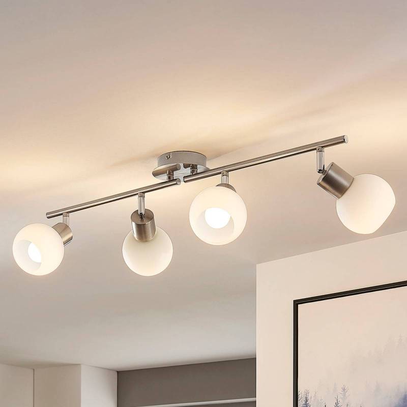 Lindby Deckenlampe Elaina, 70 cm, 4-flg., nickel, Glas, E14 von LINDBY
