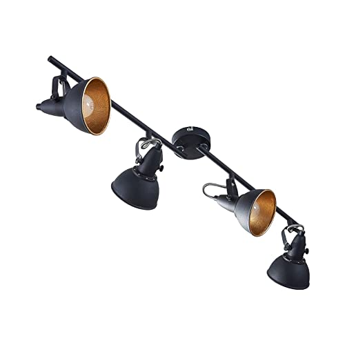 Lindby Deckenlampe Schwarz Gold, Deckenstrahler Metall schwenkbar und drehbar, 4 x E14 max. 40W, ohne Leuchtmittel, Deckenleuchte, Deckenspot von Lindby