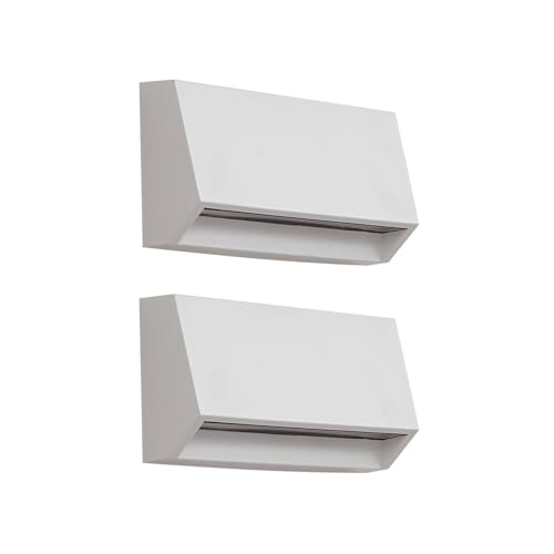 Lindby 2er Set LED Wandleuchte außen Appeso (Modern) in Weiß (1 flammig,) - Außenwandleuchten Wandlampe Led Außenlampe Outdoor für Außenwand/Hauswand Haus Terrasse & von Lindby