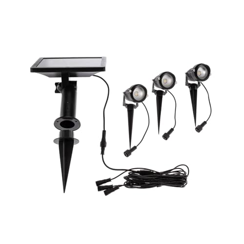 Lindby 3er Set LED Solarleuchten Malida (spritzwassergeschützt (Modern) in Schwarz aus Aluminium (3 flammig,) - Solarlampe Solarleuchte Garten von Lindby