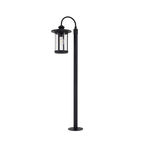 Lindby Außenleuchte (Laterne) Zayn (Retro, Vintage Antik) in Schwarz aus Aluminium (1 flammig E27) - Wegeleuchte Pollerleuchte Wegelampe Sockelleuchte von Lindby