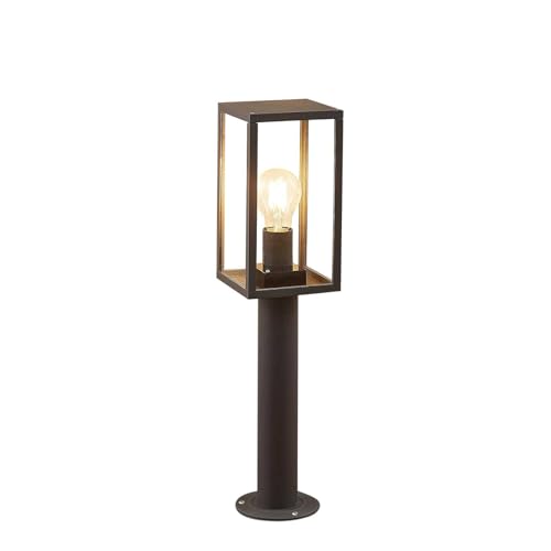 Lindby Außenleuchte Filimon (spritzwassergeschützt (Modern) in Schwarz aus Aluminium (1 flammig, E27) - Wegeleuchte Pollerleuchte Wegelampe Sockelleuchte von Lindby