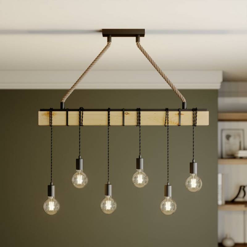 Lindby Balken Pendelleuchte Cintia Hängeleuchte Deckenlampe Lampe E27 6 Flam631 B-Ware von Lindby