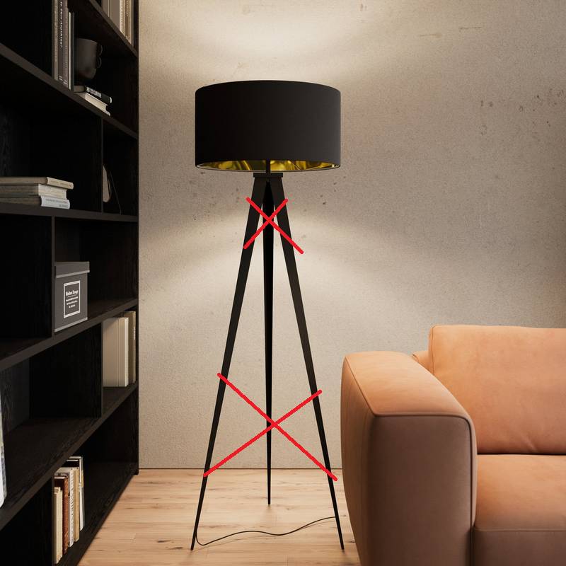 Lindby Benik Tripod Stehlampe Standleuchte Stehleuchte Schwarz Siehe Text/Foto B-Ware von Lindby