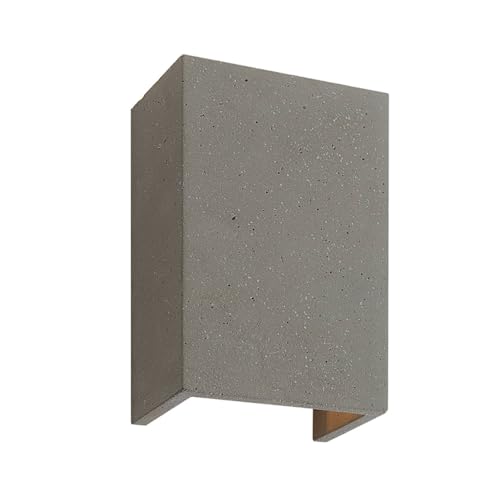 Lindby Beton Wandleuchte, Wandlampe Innen 'Albin' (Modern) in Alu aus Beton, u.a. für Wohnzimmer & Esszimmer (1 flammig, G9) - Wandstrahler, Wandbeleuchtung Schlafzimmer/Wohnzimmer, Licht nach oben von Lindby