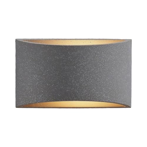 Lindby Beton Wandleuchte, Wandlampe Innen Edvin (Modern) in Alu aus (1 flammig G9) - Wandstrahler Wandbeleuchtung Schlafzimmer/Wohnzimmer Licht nach oben & unten Wohnzimmerleuchte von Lindby