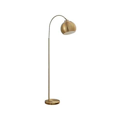 Lindby Bogenlampe/Stehlampe messingfarben mit Fußschalter, Standleuchte Metall, Leselampe-Stehlampe 1x E27 max. 40 W, ohne Leuchtmittel von Lindby