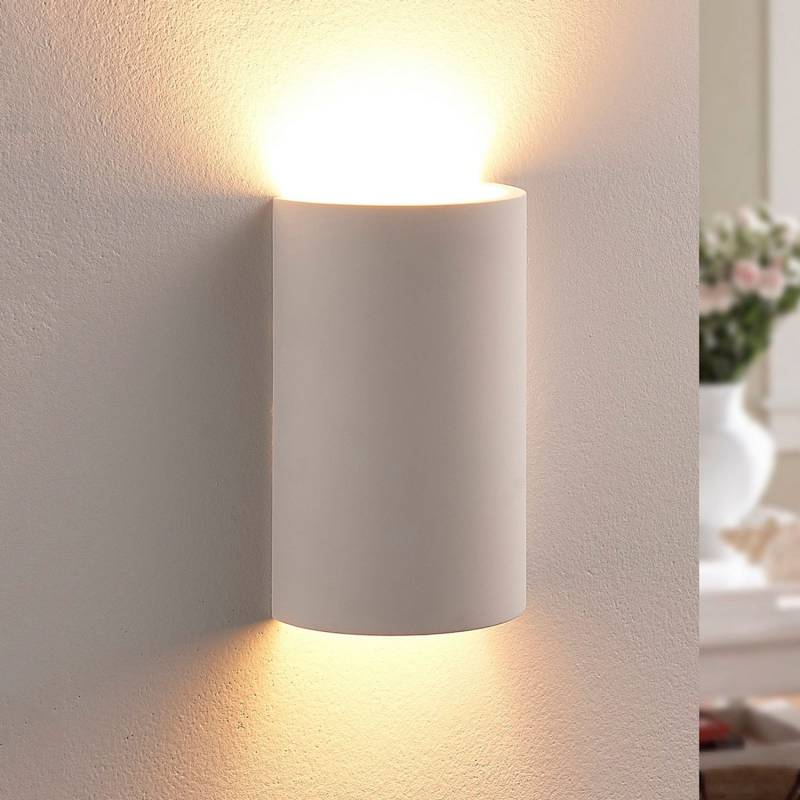 Lindby Colja Gipswandleuchte Wandleuchte Wandlampe Wandlicht Lampe Weiß Halbrund B-Ware von Lindby