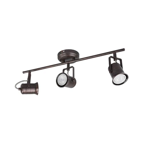 Lindby Deckenlampe 'Cansu' (Landhaus, Vintage, Rustikal) in Braun aus Metall u.a. für Wohnzimmer & Esszimmer (3 flammig, GU10) - Deckenleuchte, Lampe, Wohnzimmerlampe von Lindby