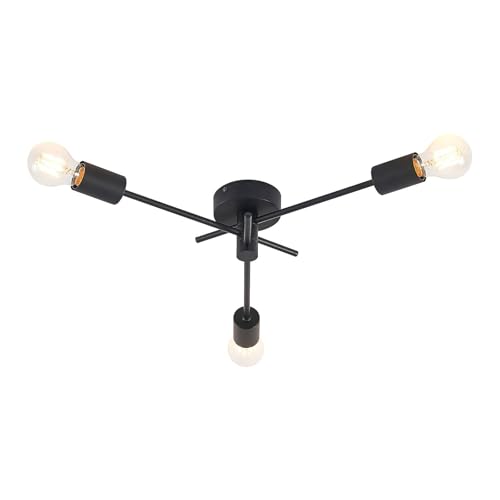 Lindby Deckenlampe 'Cerros' (Modern) in Schwarz aus Metall u.a. für Wohnzimmer & Esszimmer (3 flammig, E27) - Deckenleuchte, Lampe, Wohnzimmerlampe von Lindby