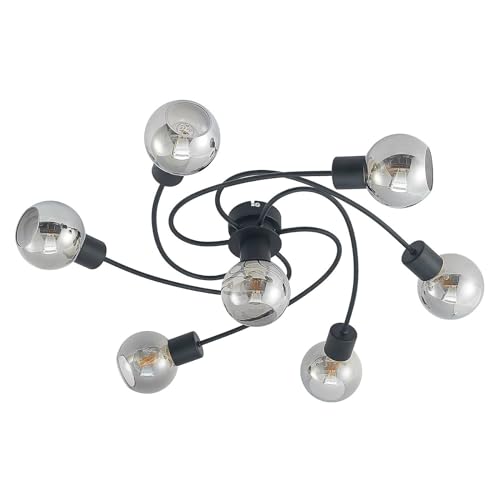 Lindby Deckenlampe 'Ciala' (Modern) in Schwarz aus Metall u.a. für Wohnzimmer & Esszimmer (7 flammig, E14) - Deckenleuchte, Lampe, Wohnzimmerlampe von Lindby