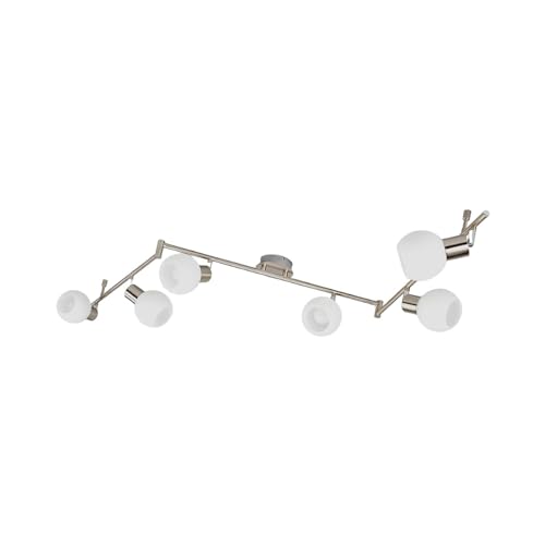 Lindby Deckenlampe Glas Metall, Deckenstrahler drehbar, schwenkbar, Deckenleuchte 6x E14 max. 40W, ohne Leuchtmittel, Lampe Wohnzimmer, Küchenlampe von Lindby