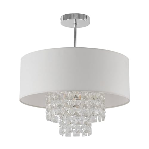 Lindby Deckenlampe 'Estera' (Modern) in Weiß u.a. für Wohnzimmer & Esszimmer (1 flammig, E27) - Textil Deckenleuchte, Lampe, Wohnzimmerlampe von Lindby