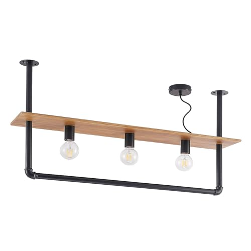 Lindby Deckenlampe 'Kirista' (Retro, Vintage, Antik) in Schwarz aus Metall u.a. für Wohnzimmer & Esszimmer (3 flammig, E27) - Deckenleuchte, Lampe, Wohnzimmerlampe von Lindby