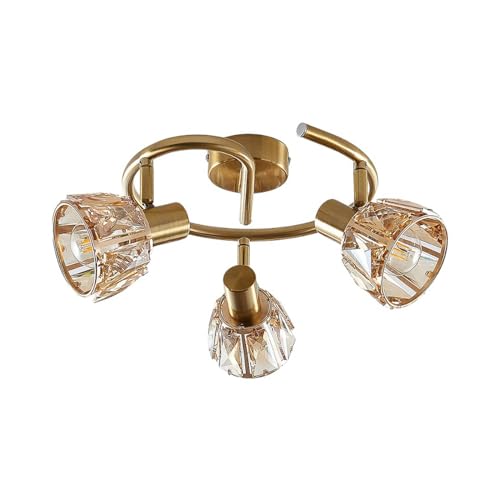 Lindby Deckenlampe 'Kosta' (Modern) in Gold/Messing aus Metall u.a. für Wohnzimmer & Esszimmer (3 flammig, E14) - Deckenleuchte, Lampe, Wohnzimmerlampe von Lindby