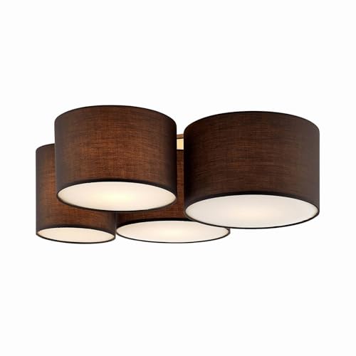 Lindby Deckenlampe 'Laurenz' (Modern) in Alu aus Textil u.a. für Wohnzimmer & Esszimmer (4 flammig, E27) - Deckenleuchte, Lampe, Wohnzimmerlampe von Lindby