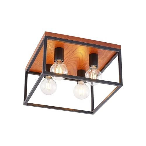 Lindby Deckenlampe 'Miravi' (Modern) aus Holz u.a. für Wohnzimmer & Esszimmer (4 flammig, E27) - Deckenleuchte, Lampe, Wohnzimmerlampe von Lindby
