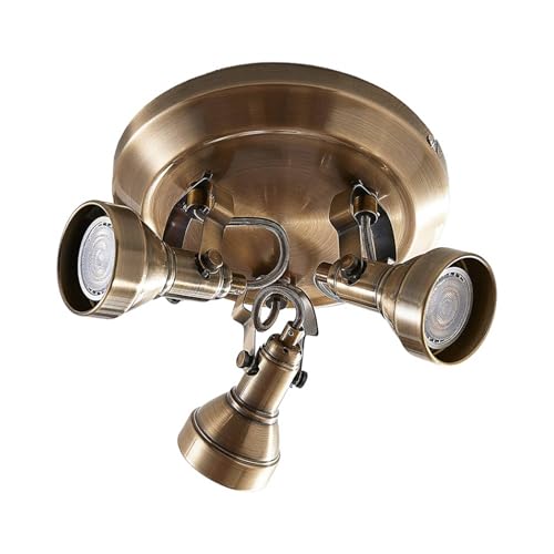 Lindby Deckenlampe 'Perseas' (Vintage, Industriell) in Bronze aus Metall u.a. für Wohnzimmer & Esszimmer (3 flammig, GU10) - Deckenleuchte, Lampe, Wohnzimmerlampe von Lindby