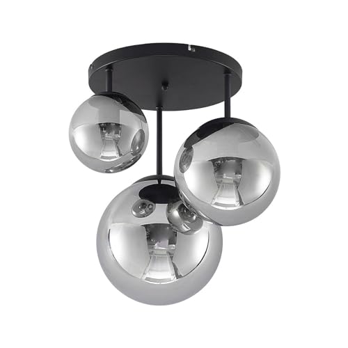 Lindby Deckenlampe 'Teeja' (Modern) in Schwarz aus Glas u.a. für Wohnzimmer & Esszimmer (3 flammig, E27) - Deckenleuchte, Lampe, Wohnzimmerlampe von Lindby