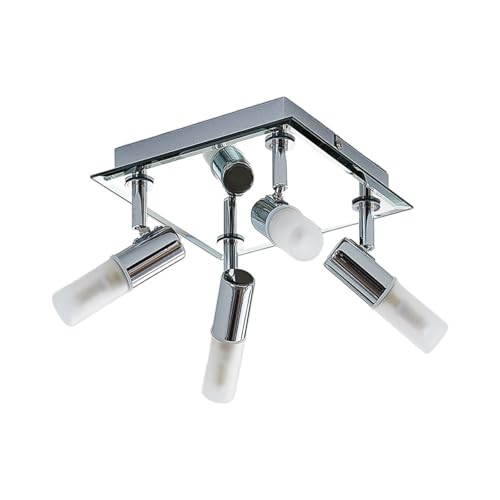 Lindby Deckenlampe Zela (spritzwassergeschützt (Modern) in Chrom aus Metall (4 flammig, G9) - Bad Deckenleuchte Lampe Licht nach oben & unten Badezimmerleuchte von Lindby