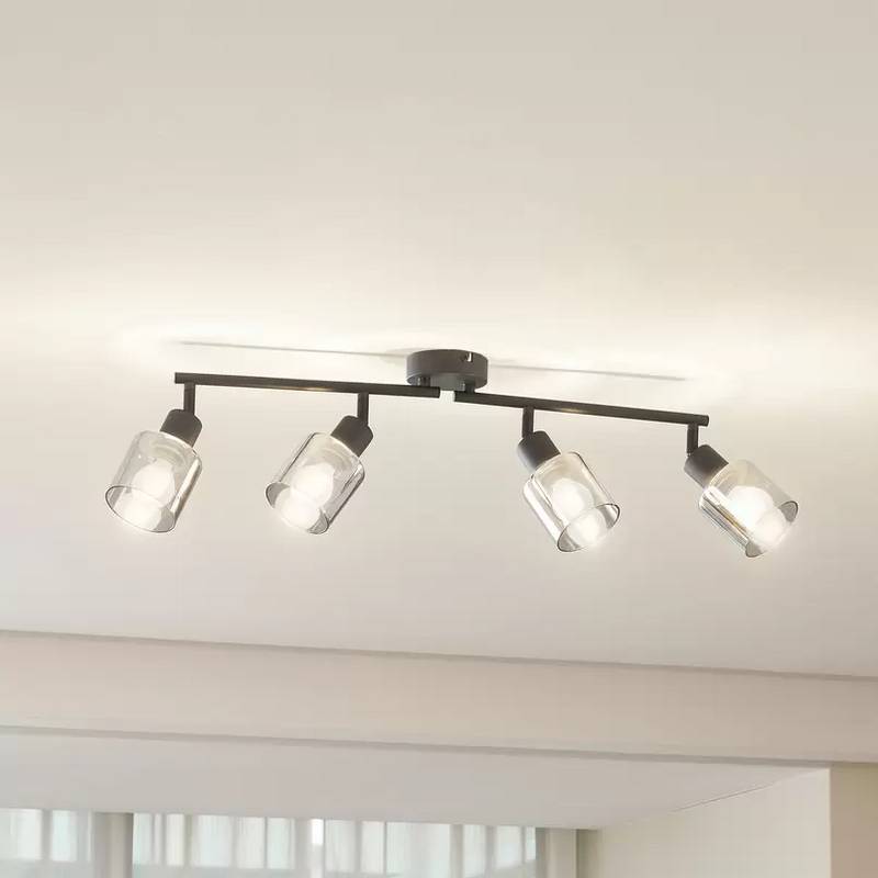 Lindby Deckenleuchte Netty 4 Flammig Grau Glas Deckenlampe Lampe Leuchte Spot B-Ware von Lindby