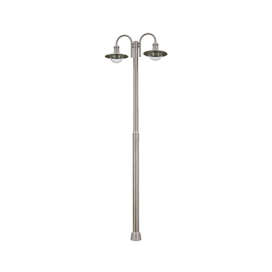 Lindby Edelstahl Mastleuchte Damion Gartenlampe Wegelicht E27 Mit 2 Leuchtköpfen B-Ware von Lindby
